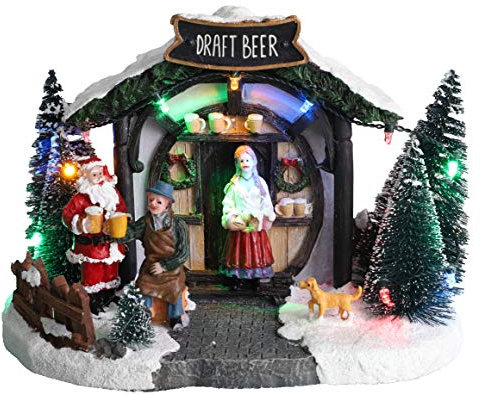 Christmas Concepts® LED illumina la scena del villaggio di Natale - 8 / 20cm (Negozio di birra alla spina)