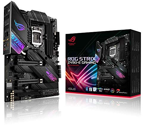 ASUS ROG Strix Z490-E Gaming Intel Z490 LGA 1200 ATX Motherboard (16 Power Stages, DDR4 4600, Wi-Fi 6, Intel 2.5 GB Ethernet, Dual M.2 with Heatsinks, USB 3.2 Gen 2, SATA and AURA Sync)