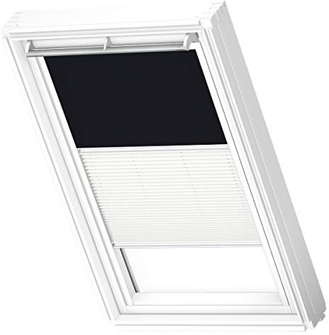 VELUX Original Dachfenster Duo Verdunkelungsrollo für C02, Schwarz, mit weißer Führungsschiene