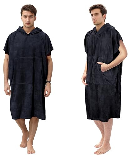 Catalonia Absorbent Surf Poncho with Pocket, Quick Dry Change Towel Robe for Outdoor Sports, Swimming, Camping, Hiking, Cycling, Gym, Fitness, Skiing