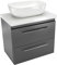 paplinskimoebel Lavabo avec meuble inférieur, 50 cm de large, meuble de lavabo avec tiroirs, armoire de salle de bain suspendue – Graphite avec lavabo à poser