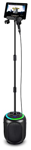 Singing Machine SingCast MAX Bluetooth Video Casting Karaoke Machine, Party Speaker, Microphone, 22 Voice Effects, Pitch Correction, Lights, Stand, 35W Sound for PA System Function for Adults & Kids