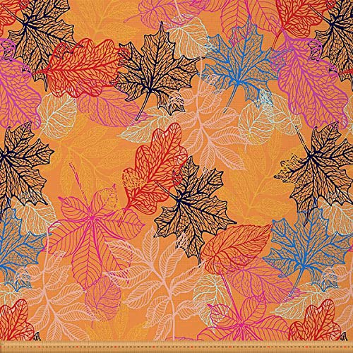 Bunten Blättern Stoff Meterware Böhmischer Herbstblatt Polsterstoff Botanischen Blättern Dekorstoff Herbst Thema Drinnen Draußen Stoff Wasserdichter für Polster Wohnakzente 92 x 150 (HxB)