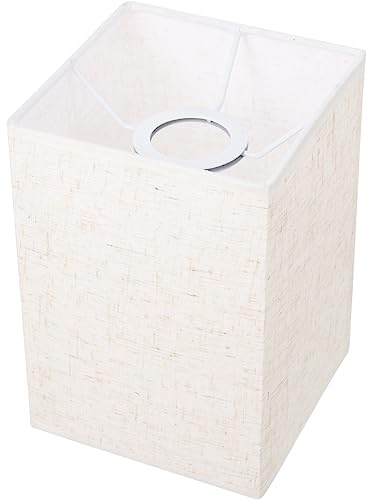 Beavorty Lampenschirm Klein Rechteckig Aus Leinen Lampenschirm Für Tischlampe Und Stehlampe Sanftes Licht Für Schlafzimmer Wohnzimmer Einfache Montage 7.87X5.51X5.51 Zoll