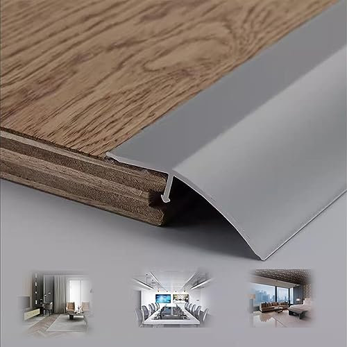 HCZION Übergangsprofil Für Türschwelle Ausgleichsprofil Aluminium Abschlussprofil Boden Übergangsstreifen Schwellen Übergangsschiene Höhe Zwischen 12-20mm (Color : Gray, Size : X3)