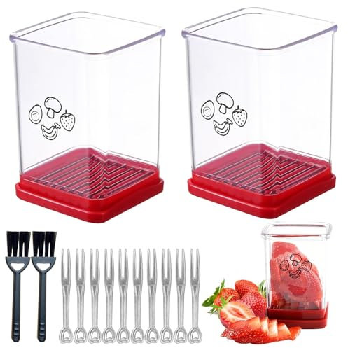 Ylinwtech 2 Piezas Cortador De Frutas Speed De Acero Inoxidable, Cortador De Verduras, Cortador Rápido, Con Tapa Protectora Y Almacenamiento, Para Fruta