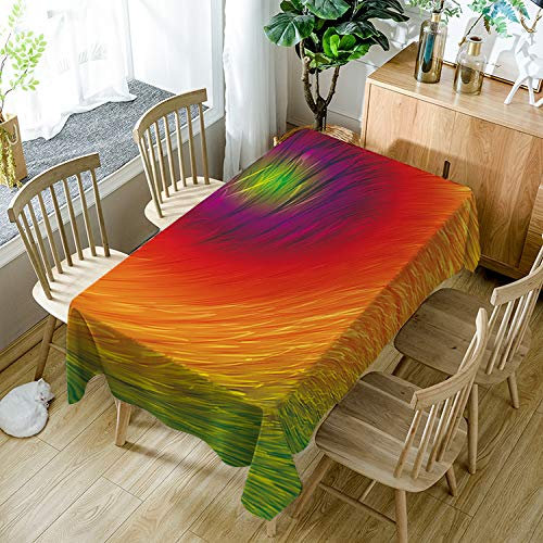 Gartentischdecke Orange Rot Abstract Tischdecke Outdoor Indoor Wasserdicht Tischdecke Geburtstag Tischdecke Abwaschbar Fleckschutz Party Tischdecke Esstisch Table Cloth(140x240cm)