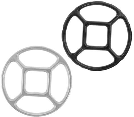 Mikinona Soporte Antideslizante para Wok Estufa de Gas 2 Piezas Aleación Resistente Plata Galvanizada y Esmalte Negro para Cocina Doméstica