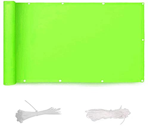 Schermo verde per la privacy del balcone, 1 x 4,5 m, antivento, impermeabile, resistente alle intemperie, per cortile, balcone, piscina, portico, ringhiera, giardinaggio.