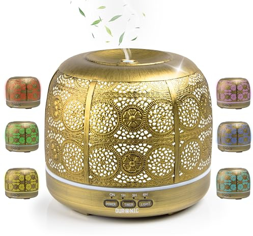 Duronic AD43 Diffusore Aromi USB Portatile 500 ml, Brumizzatore Oli Essenziali, Purificatore Aria Naturale, Umidificatore Aromaterapia