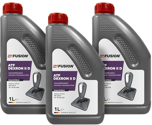 ProFusion Aceite ATF Dexron II D – Fluido para Transmisión Automática y Dirección Asistida – Lubricante Dexron 2 para Cajas de Cambio y Sistemas Hidráulicos – Pack de 3 x 1L = 3L
