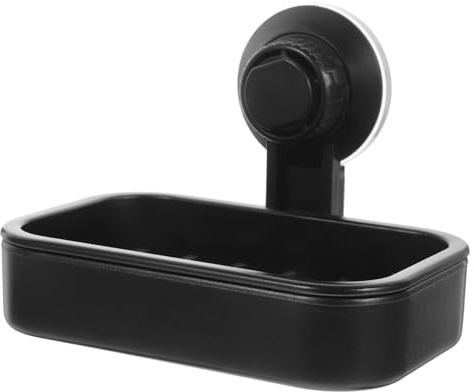 TOPBATHY Porte Mural Ventouse Noir Support Perçage pour Salle De Bain Et Cuisine Organiseur Évier Distributeur De Pratique