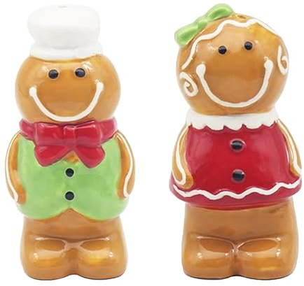 Christmas Salt and Pepper Set Novelty Cruet Set - Gingerbread Couple 0832