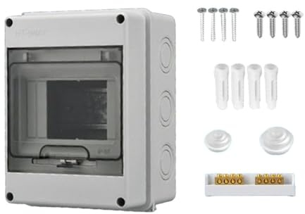5Way HT-Serie IP65 wasserdichte Verteilerkasten für Innen und Außen, Aufputz, mit transparenter Tür, für ABS-Harz, für Ladestationen, Gärten, Werkstätten, Villen