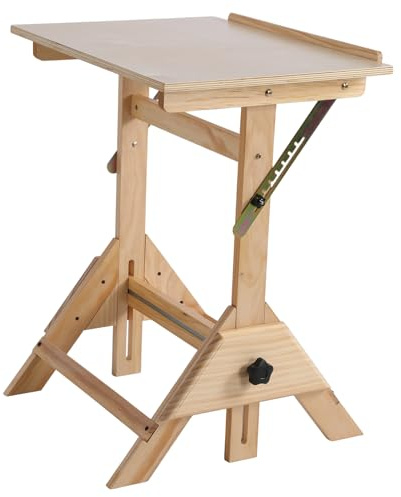 CliffofLove Massivholz-Kipptisch für Architekten, 45 x 60 cm, Künstler-Zeichentisch mit höhenverstellbarer Arbeitsplatte für Architekten und Techniker