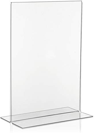VITAdisplays® T-Werbeaufsteller/T-Ständer/Tischaufsteller/Acryl-Aufsteller, DIN A4 (21×29,7cm), Transparent (NE-380)