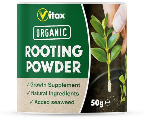 Vitax Organic Rooting Powder, Root Growth Supplement, Natural Ingredients, Added Seaweed, Great for Cuttings, Suitable For Flowers, Edibles, Soft, Medium & Hardwood Cuttings - 50 g