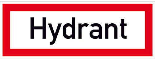 Betriebsausstattung24 Hinweisschild  Hydrant - 29,7 x 10,5 cm - Aluminium, geprägt - DIN 4066 (D1) - Feuerwehr - Brandschutz