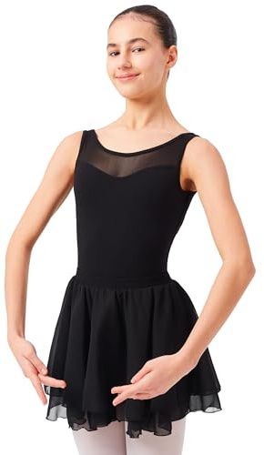 tanzmuster ® Ballettrock Mädchen - Elli - Gr. 92-170 - aus Chiffon zum Reinschlüpfen - Röckchen fürs Kinder Ballett