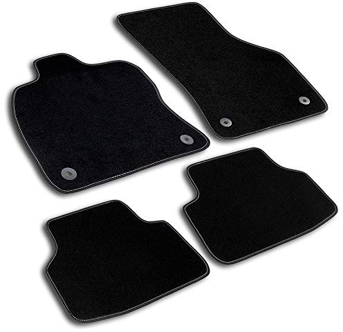 Bär-AfC Auto Fußmatten Basic passend für Honda Jazz 2002-2008, Autoteppiche Nadelvlies Schwarz, Rand Kettelung Schwarz, Set 4-teilig, HO01455