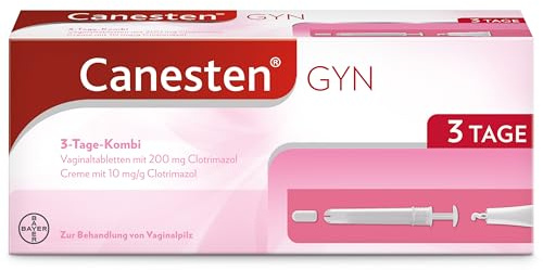 Canesten GYN 3-Tage Kombi I bei Scheidenpilz I 3 Tabletten und 20g Creme | Bei Pilzinfektionen im Intimbereich. Set aus 3 Vaginaltabletten, 1 Applikator und 20g Creme. Bewährter Wirkstoff Clotrimazol.