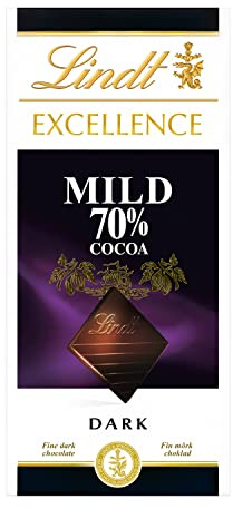 Lindt - Tablette 70% Cacao Doux EXCELLENCE - Chocolat Noir, 100g