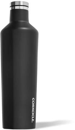 Corkcicle Canteen - Water bottle & Thermos Flask, Triple Insulated, Leak-proof, Stainless Steel (Matte Black, 25oz/750ml)
