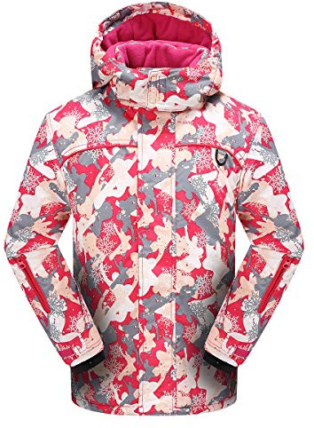 PHIBEE Girls' Sportswear Waterproof Windproof Snowboard Ski Jacket Red 8