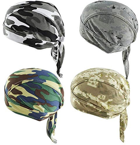Vertvie 3 pañuelos transpirables para la cabeza, para hombre, mujer, bandana para motociclistas, para ciclismo, 4 Par, Talla única