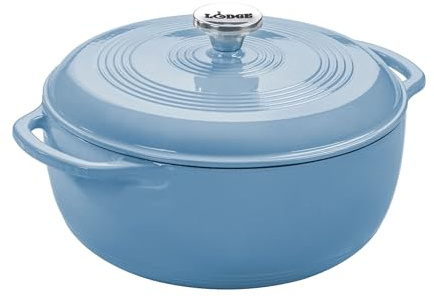 Lodge EC6D34 Enameled Dutch Oven, 6 Qt, Storm Blue