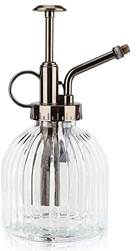 BlueSunny Pflanzensprüher, Sprühflasche Glas Blume Wasser Spray Flasche Pflanze Zerstäuber, Retro Wassersprühflasche Pump mit Pumpe Sprühflasche Pflanzen Blume Spritzer Pflanze (Transparent)