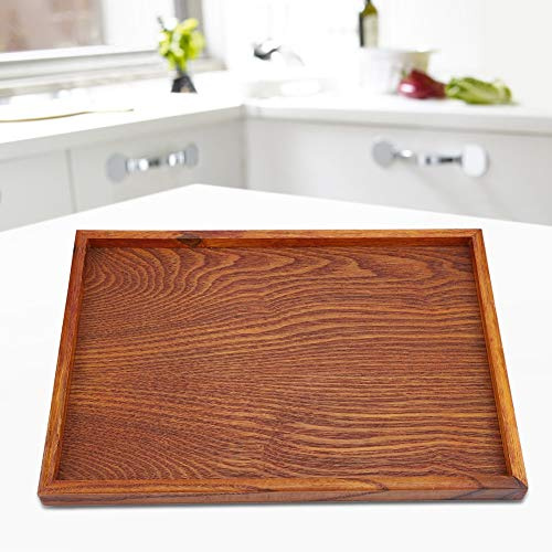 Tyenaza Holz Servierplatte Tablett Platte, Holzsteakplatten, solide natürliche rechteckige kleine Holzschale für Food Party Käse Vorspeise (35 * 24cm)