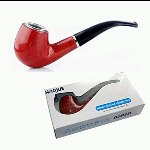 OBDL HAOJUE Smoking Pipe Vintage Durable Tobacco Cigarette Wooden Look Best Gift Universal (Pipe Without Box)