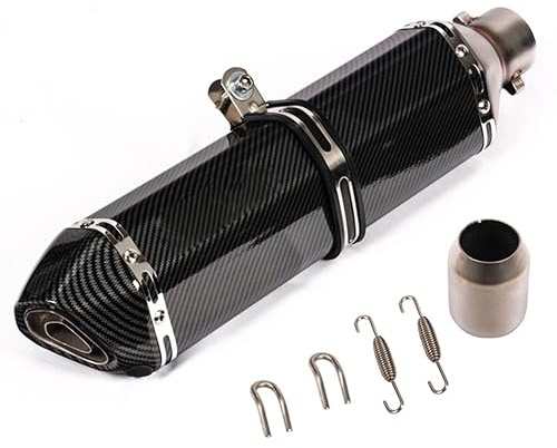 Silencieux d'échappement universels de moto 38-51mm Texture en fibre de carbone noire Tuyau d'échappement arrière En acier inoxydable Éliminateur de bruit Moto DB Killer pour ATV Scooter (A)