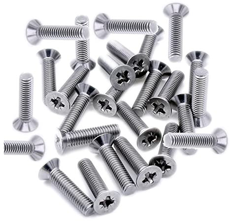 TERF® M4 X 10mm Pozi Countersunk Machine Screw M4 (4mm) X 10mm Pozi Flat Double Countersunk Machine Screws (Bolt) - Pack of 50