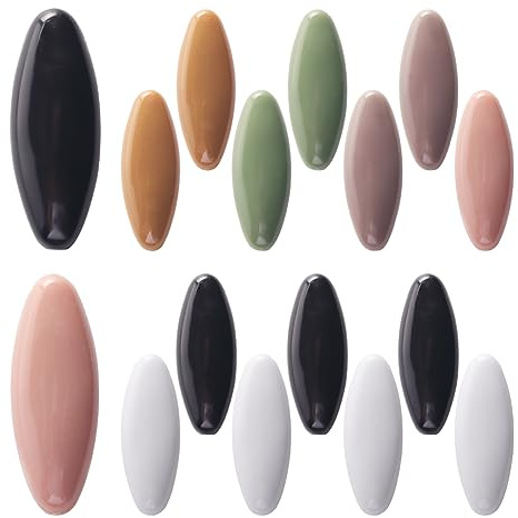 CRASPIRE 16 Pieza de 8 Colores Hijab Pins Coloridos Ovalados Surtidos Bufanda Pin de Seguridad A Granel Jersey Cabeza Urdimbre Tela Cierre de Bloqueo Broche de Pañal Clips de Solapa para Mujeres