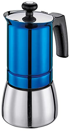 Espressokocher TOSCA 4 Tassen Kaffeebereiter Mokkakanne Induktion Blau cilio