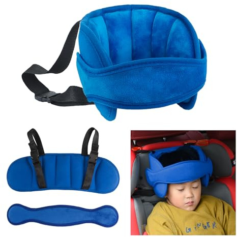 Kinder-Autositz Reise-Kopfstütze Verstellbare Kleinkind-Kopfstütze Stützband Kopfgurt Kind Auto-Sicherheits-Schlafkissen Nackenentlastungskissen Weiche Autositzgurt-Abdeckung für Auto Flugzeug Sitz