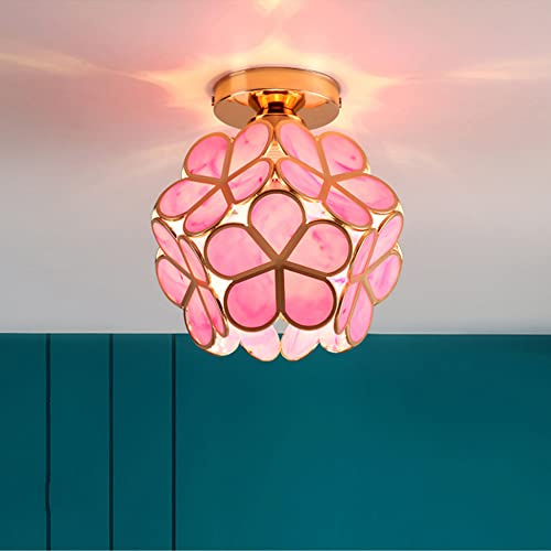 Chao Zan LED-taklampa, kreativ blomform design taklampa, vardagsrum för sovrum, kök (rosa)
