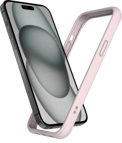 K TOMOTO Custodia Paraurti Compatibile con iPhone 15 Plus 6,7, Rosa Sabbia | Silicone Liquido Bumper Case[Assorbimento Degli Urti] [Protezione Con Bordi Rialzati, Anticaduta] [Tocco Morbido E Setoso]