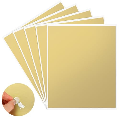 5 Stück 23,5 x 20 cm Rubbelaufkleber, Rubbellose Selber Machen, Gold Rubbel Etiketten, DIY Rubbeletiketten, Selbstklebendes Rubbeletikett (Gold)