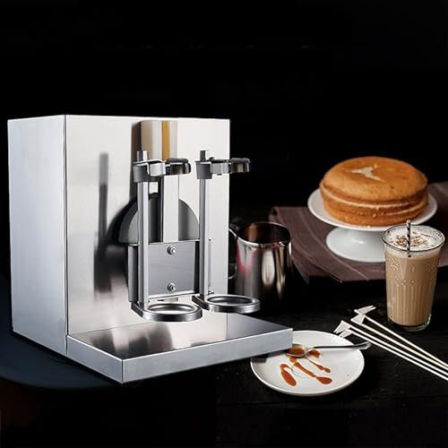 Batidora Té con Leche Doble Cabezal,coctelera Automática con Altura Ajustable Abrazadera Taza 350-1000ml, Sincronización1-60s Y Velocidad4000rpm/min,Sabor Uniforme Y Suave 360°,para Vino,café