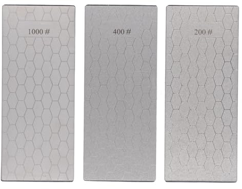 3 ST Diamantkniv Slipsten Slipplatta Slipsten med Halkskyddsbas 200 400 1000 Grit Slipverktyg för köks- och Utomhusknivar