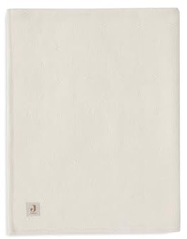 Jollein Couverture pour bébé Cosy Knit, Ivoire, Velours, 75 x 100 cm, 60% Coton, 40% Acrylique, intérieur 100% Polyester, pour Berceau bébé, tog 2.0, certifiée Oeko-Tex, Motif tricoté