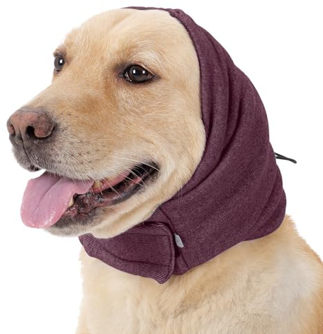 Lelepet Hunde Gehörschutz, Ohrenschutz für Hunde, Hund Ohrenschützer zur Geräuschreduzierung, Hund Ohrenpflege Lärmschutz, Haustier Beruhigender Kapuzenpullover, Rot S
