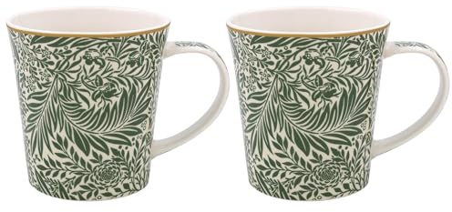 The Leonardo Collection William Morris Larkspur Mugs Set of 2 for Kitchen & Home | Stylish Tableware Mug Set for Every Occasion | Durable Coffee Cup Set Gifts for Women & Men
