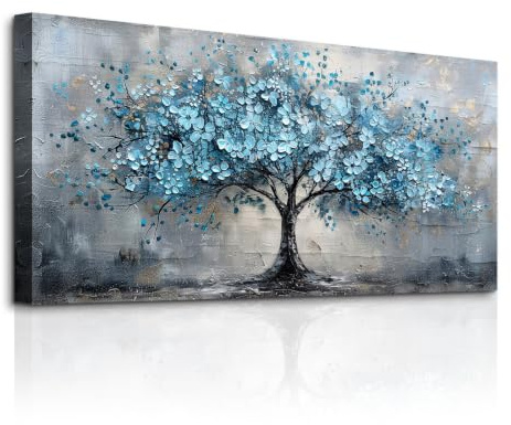MHARTK66 ästhetische Bilder Wohnzimmer Baum des Lebens Gemälde 50x100 cm | landschaftsmotiv, hd-druck, großformat, leicht aufzuhängen, rasche montage, für schlaf-, esszimmer, flur und büro geeignet