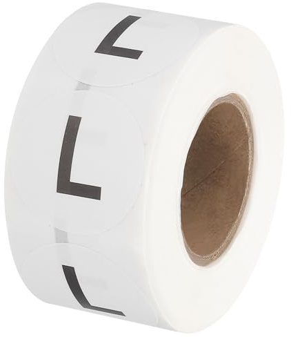 PATIKIL Etichette Inventario Lettera L, Adesivi Lettere Maiuscole 1 Adesivi Autoadesivi Tondi Cerchio per Codifica (1 Rotolo/Totale 500Pz) per Ufficio