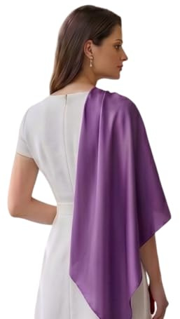 LA FERANI Designer Seidentuch Uni Farbe Halstuch Seide Chiffon Tuch Umschlagtuch leicht 90x90cm Bandana Geschenk formelle Anlässe