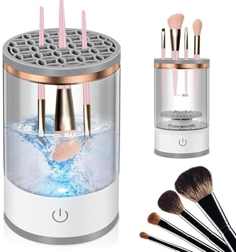 Electric Makeup Brush Cleaner Machine - Automatic Cosmetic Brush Cleaner for All Size Beauty Makeup Brushes - Gift for Women, Wife, Friend